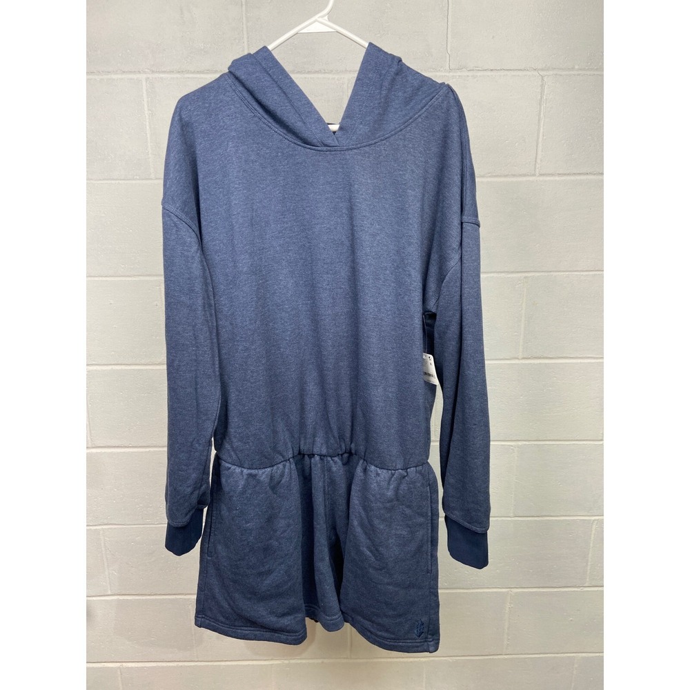 NWT FP‎ Movement Such A Flirt Romper Open Back Relaxed Fit Athleisure LARGE Navy